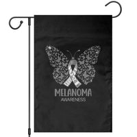 Just Cure It Garden Flag Melanoma Warrior Butterfly Support