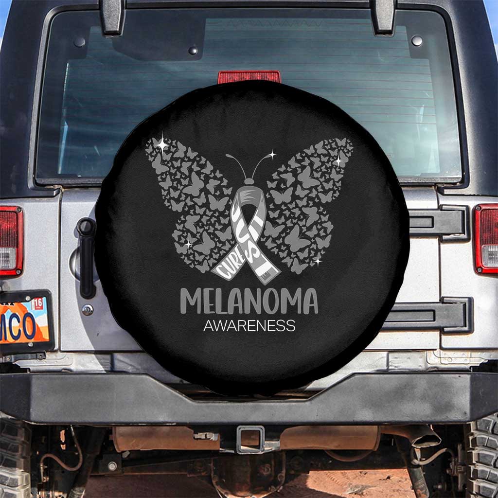 Just Cure It Spare Tire Cover Melanoma Warrior Butterfly Support