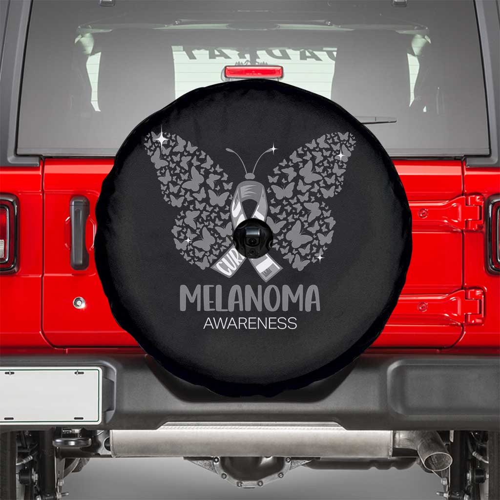 Just Cure It Spare Tire Cover Melanoma Warrior Butterfly Support