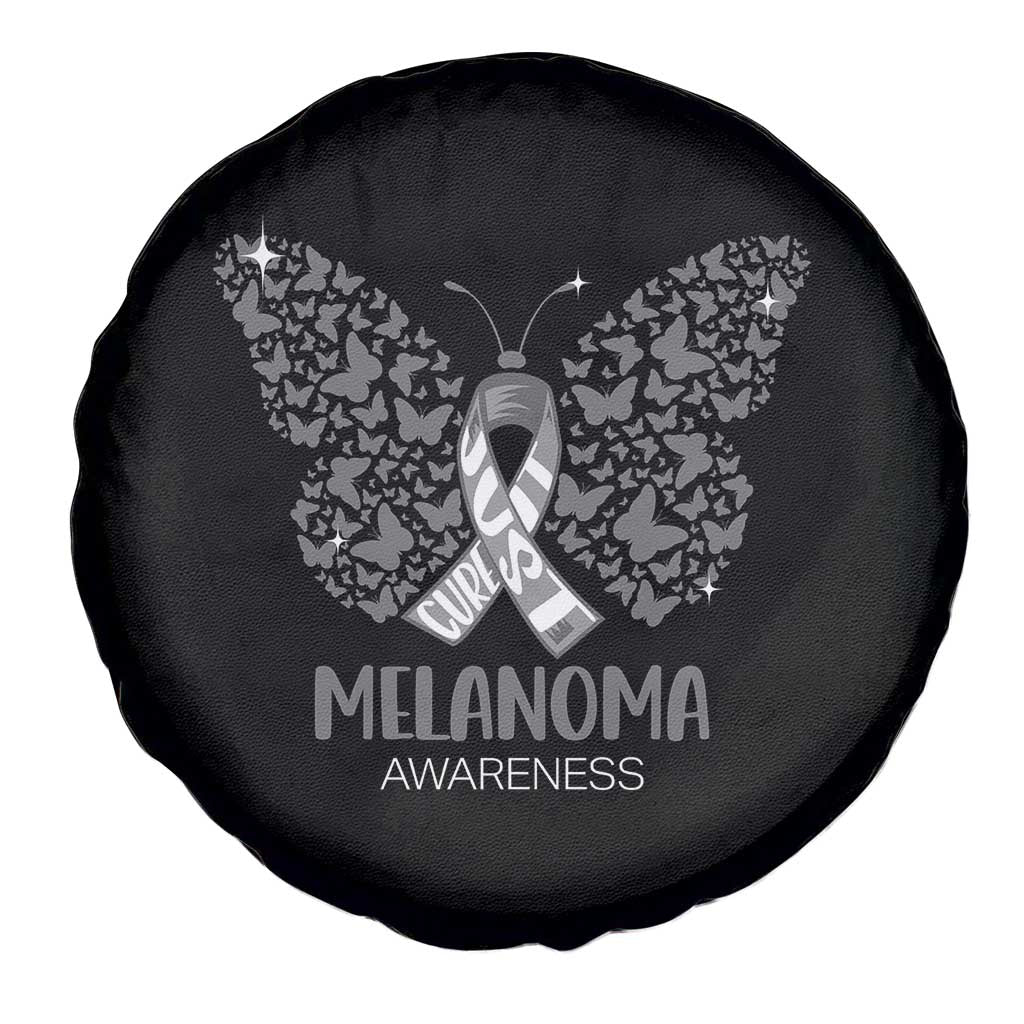 Just Cure It Spare Tire Cover Melanoma Warrior Butterfly Support
