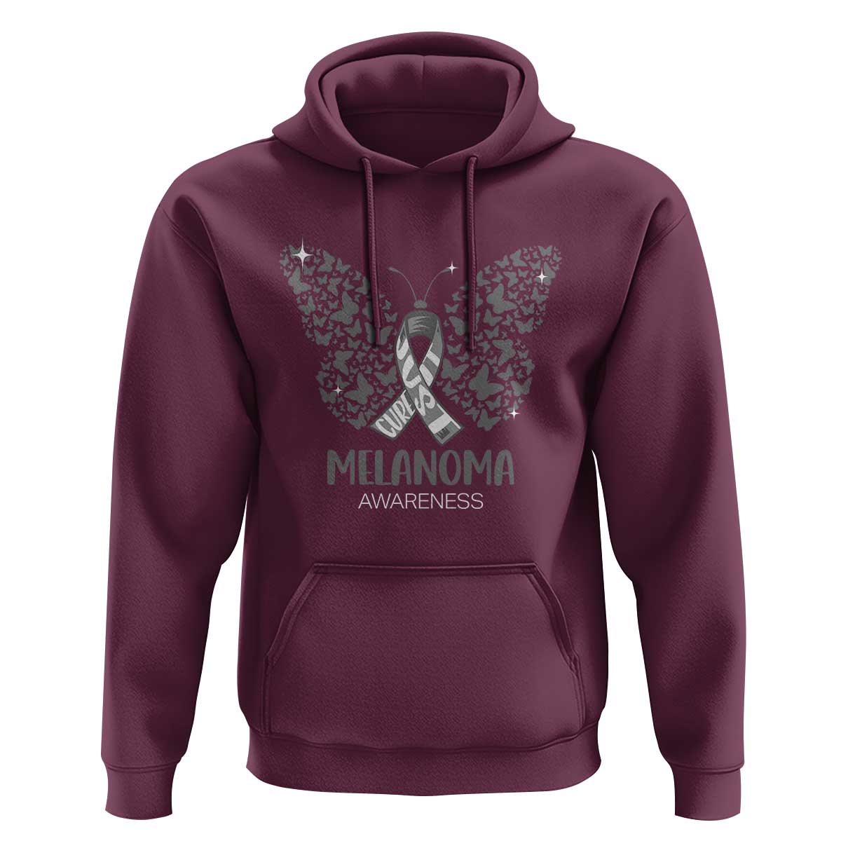 Just Cure It Hoodie Melanoma Warrior Butterfly Support
