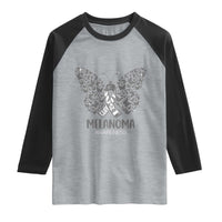 Just Cure It Raglan Shirt Melanoma Warrior Butterfly Support