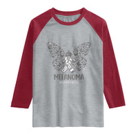 Just Cure It Raglan Shirt Melanoma Warrior Butterfly Support