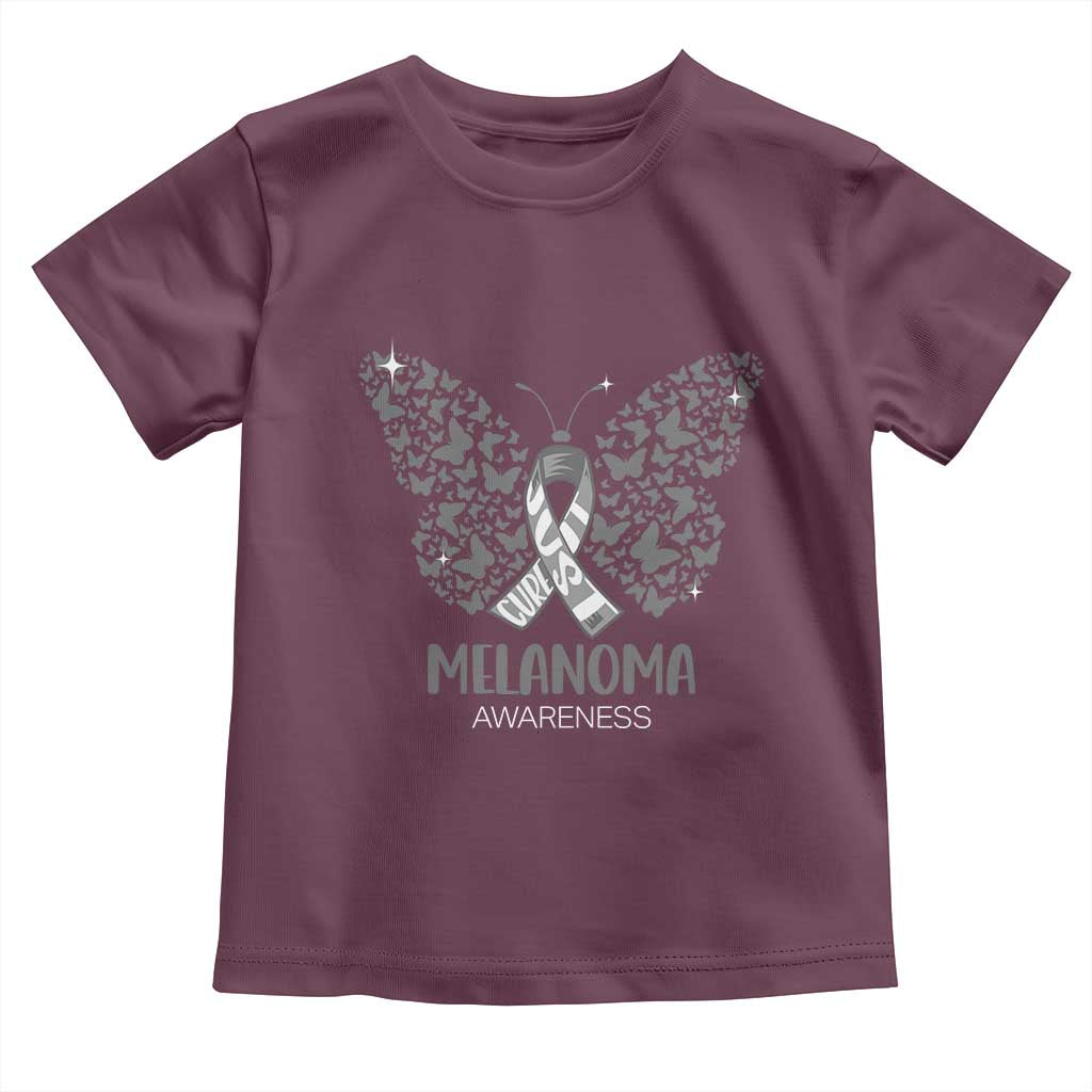 Just Cure It Toddler T Shirt Melanoma Warrior Butterfly Support