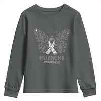 Just Cure It Youth Sweatshirt Melanoma Warrior Butterfly Support