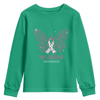 Just Cure It Youth Sweatshirt Melanoma Warrior Butterfly Support