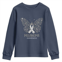 Just Cure It Youth Sweatshirt Melanoma Warrior Butterfly Support