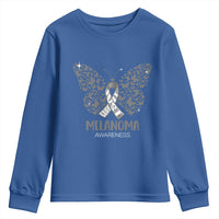 Just Cure It Youth Sweatshirt Melanoma Warrior Butterfly Support