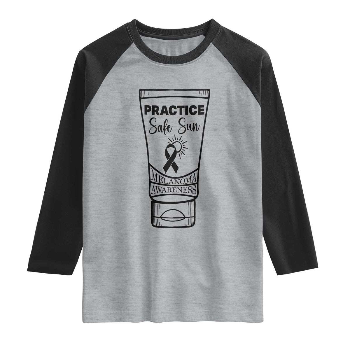 Skin Cancer Prevention Raglan Shirt Practice Safe Sun Awareness Gift