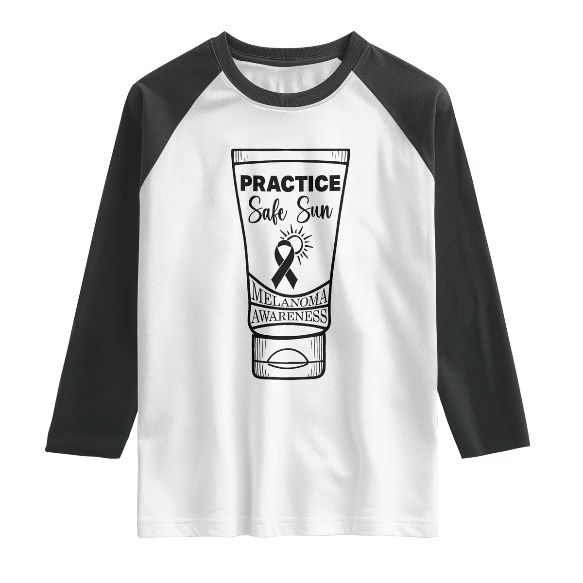 Skin Cancer Prevention Raglan Shirt Practice Safe Sun Awareness Gift