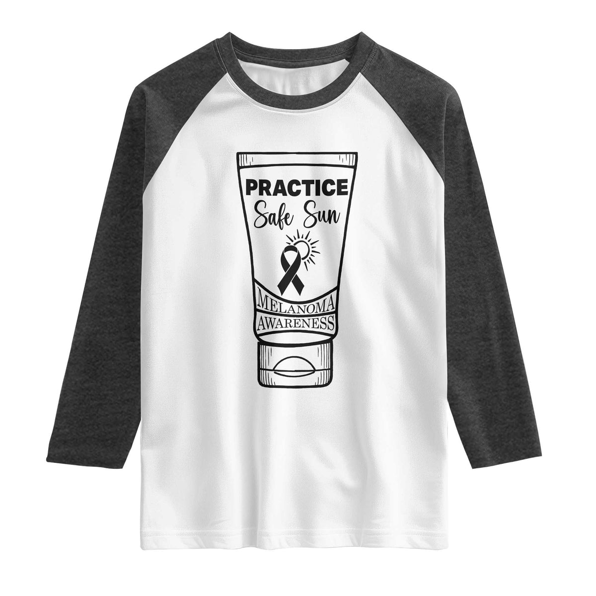 Skin Cancer Prevention Raglan Shirt Practice Safe Sun Awareness Gift