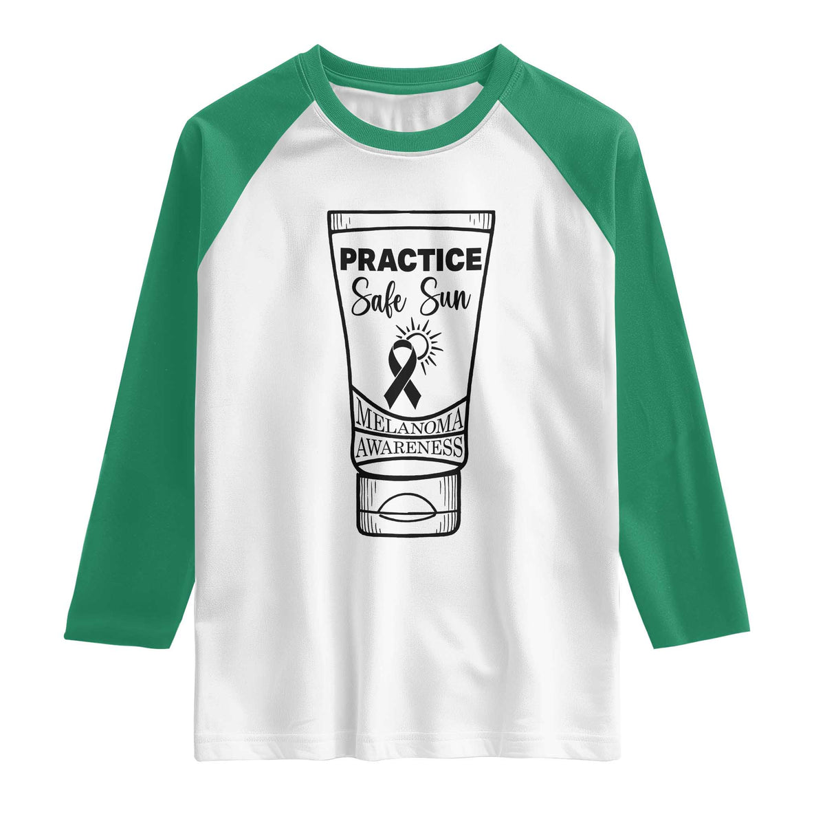 Skin Cancer Prevention Raglan Shirt Practice Safe Sun Awareness Gift