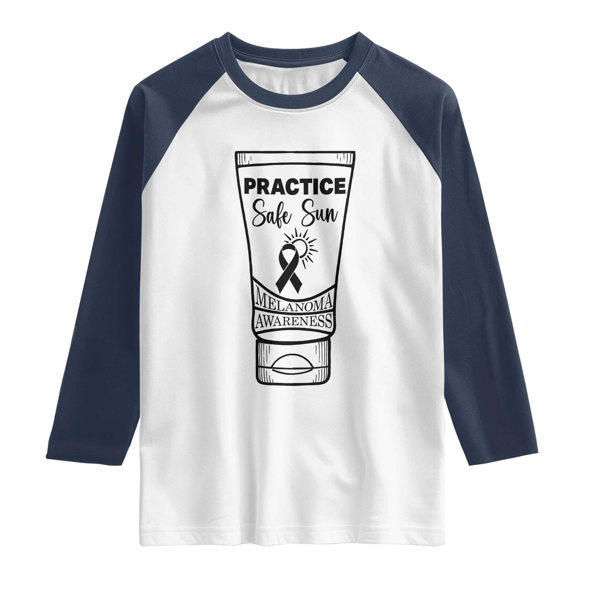 Skin Cancer Prevention Raglan Shirt Practice Safe Sun Awareness Gift