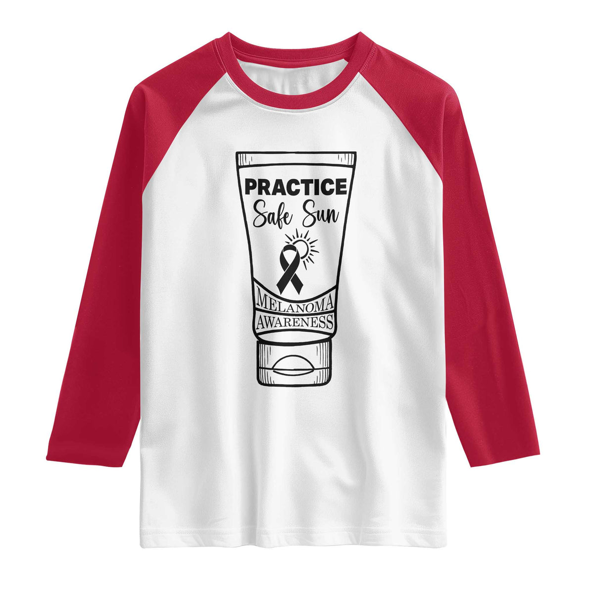 Skin Cancer Prevention Raglan Shirt Practice Safe Sun Awareness Gift