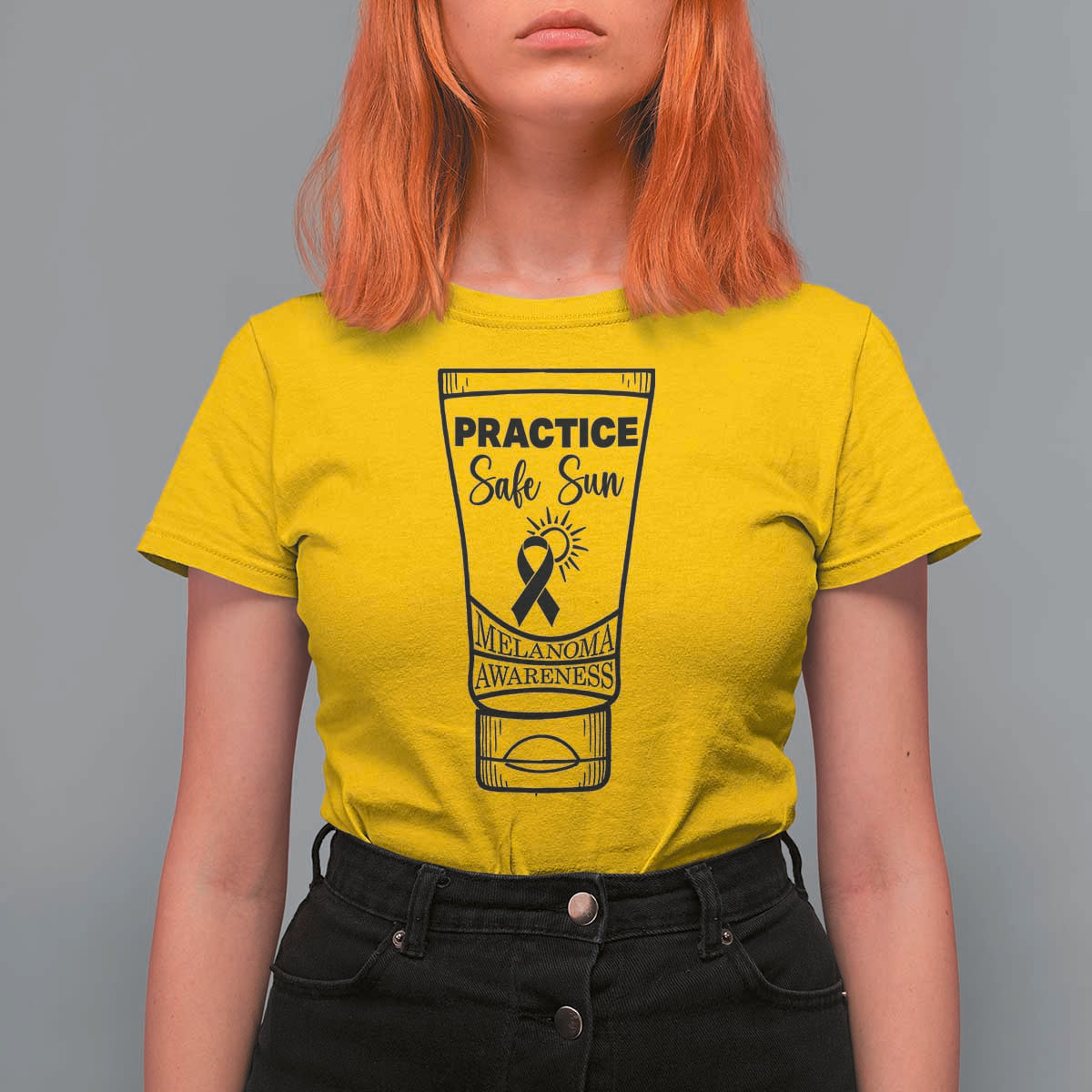 Skin Cancer Prevention T Shirt For Women Practice Safe Sun Awareness Gift