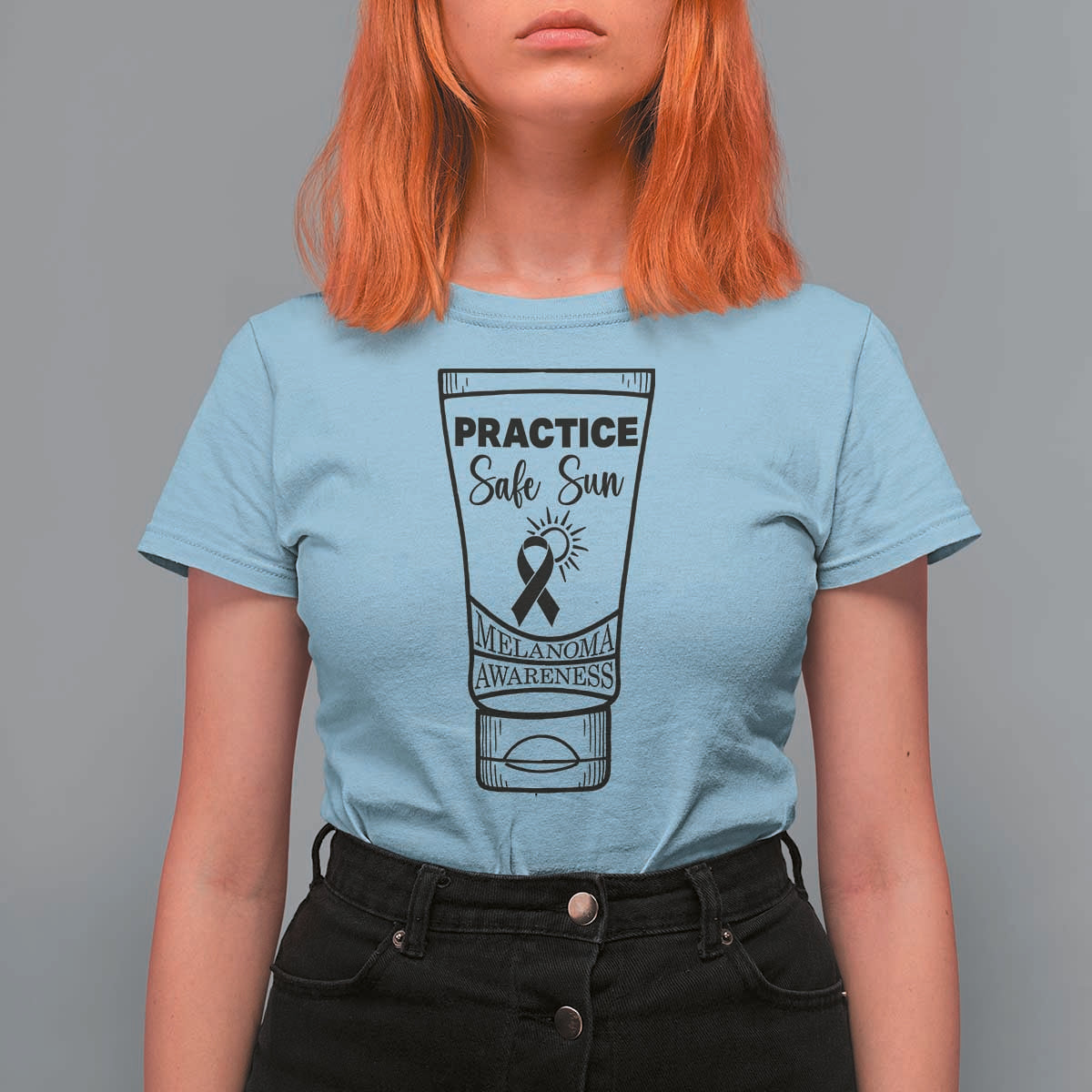 Skin Cancer Prevention T Shirt For Women Practice Safe Sun Awareness Gift