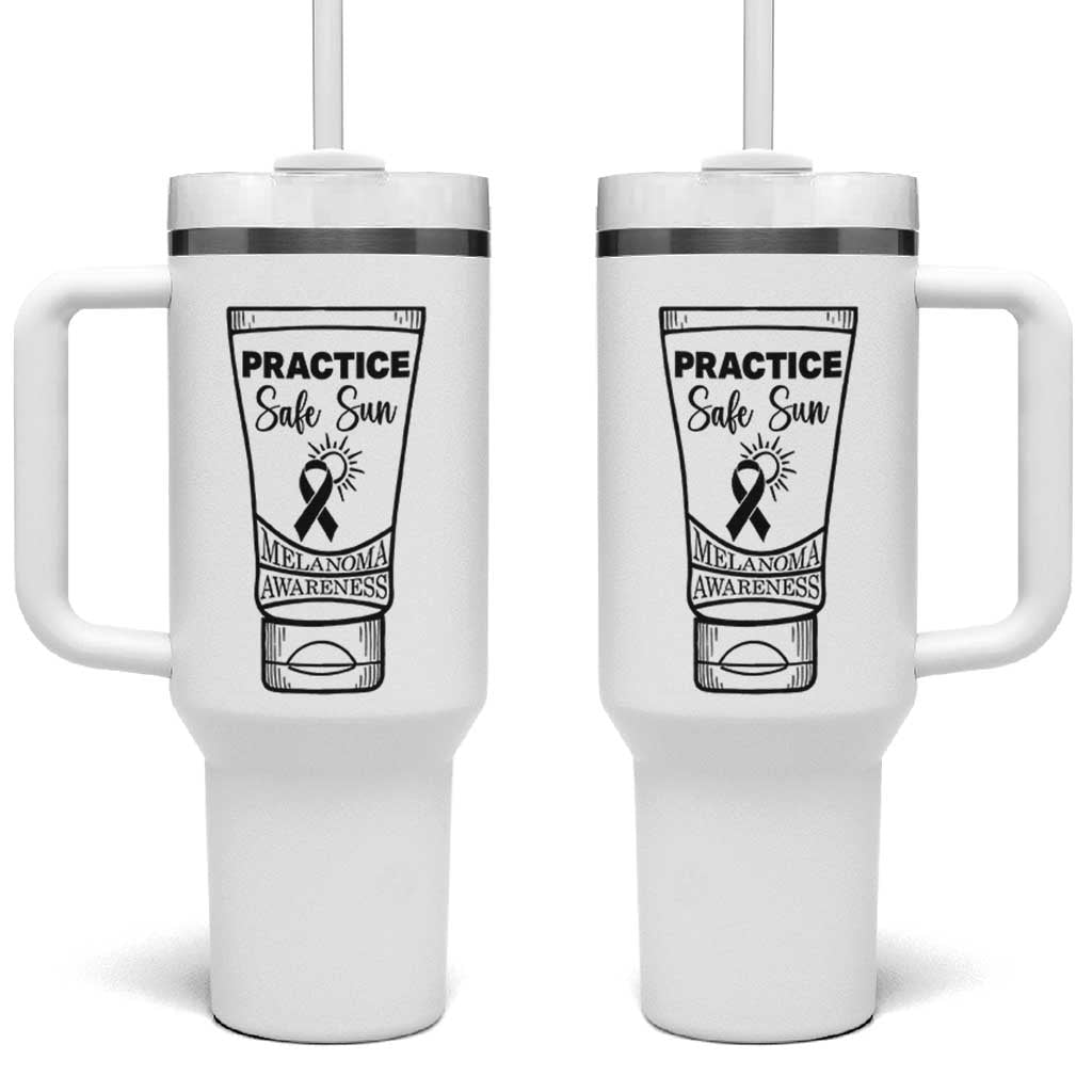 Skin Cancer Prevention Tumbler With Handle Practice Safe Sun Awareness Gift