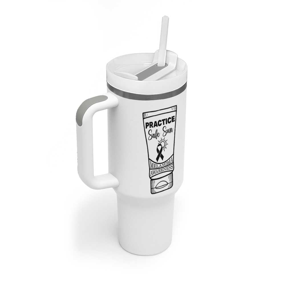 Skin Cancer Prevention Tumbler With Handle Practice Safe Sun Awareness Gift