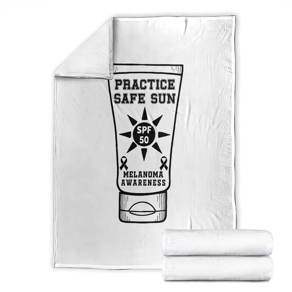 Practice Safe Sun Throw Blanket Funny Melanoma Skin Cancer Graphic