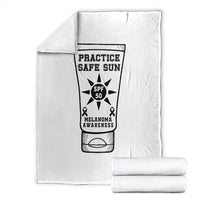 Practice Safe Sun Throw Blanket Funny Melanoma Skin Cancer Graphic