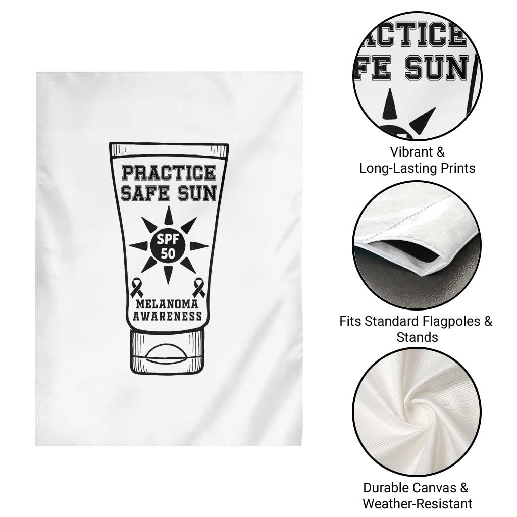 Practice Safe Sun Garden Flag Funny Melanoma Skin Cancer Graphic