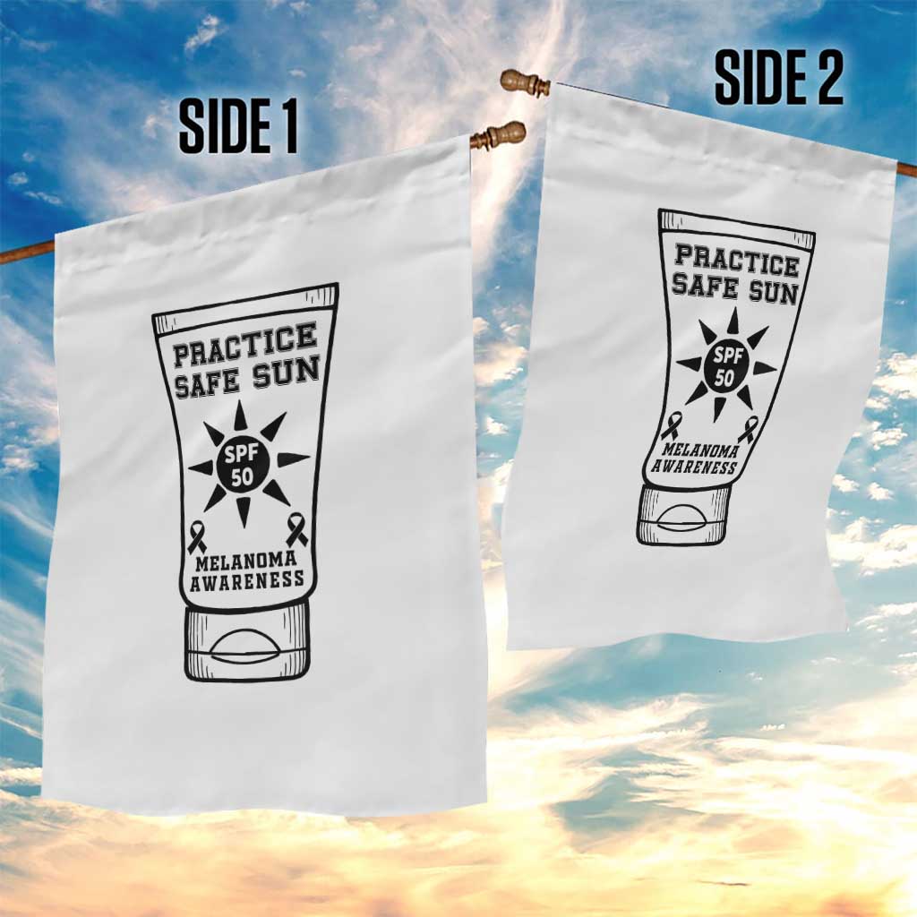 Practice Safe Sun Garden Flag Funny Melanoma Skin Cancer Graphic