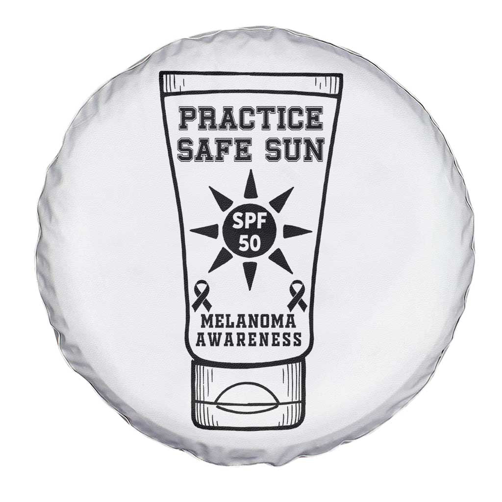 Practice Safe Sun Spare Tire Cover Funny Melanoma Skin Cancer Graphic
