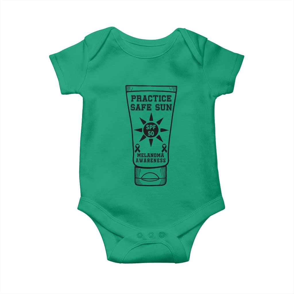 Practice Safe Sun Baby Onesie Funny Melanoma Skin Cancer Graphic