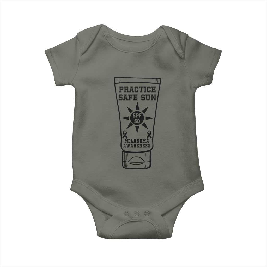 Practice Safe Sun Baby Onesie Funny Melanoma Skin Cancer Graphic