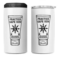 Practice Safe Sun 4 in 1 Can Cooler Tumbler Funny Melanoma Skin Cancer Graphic