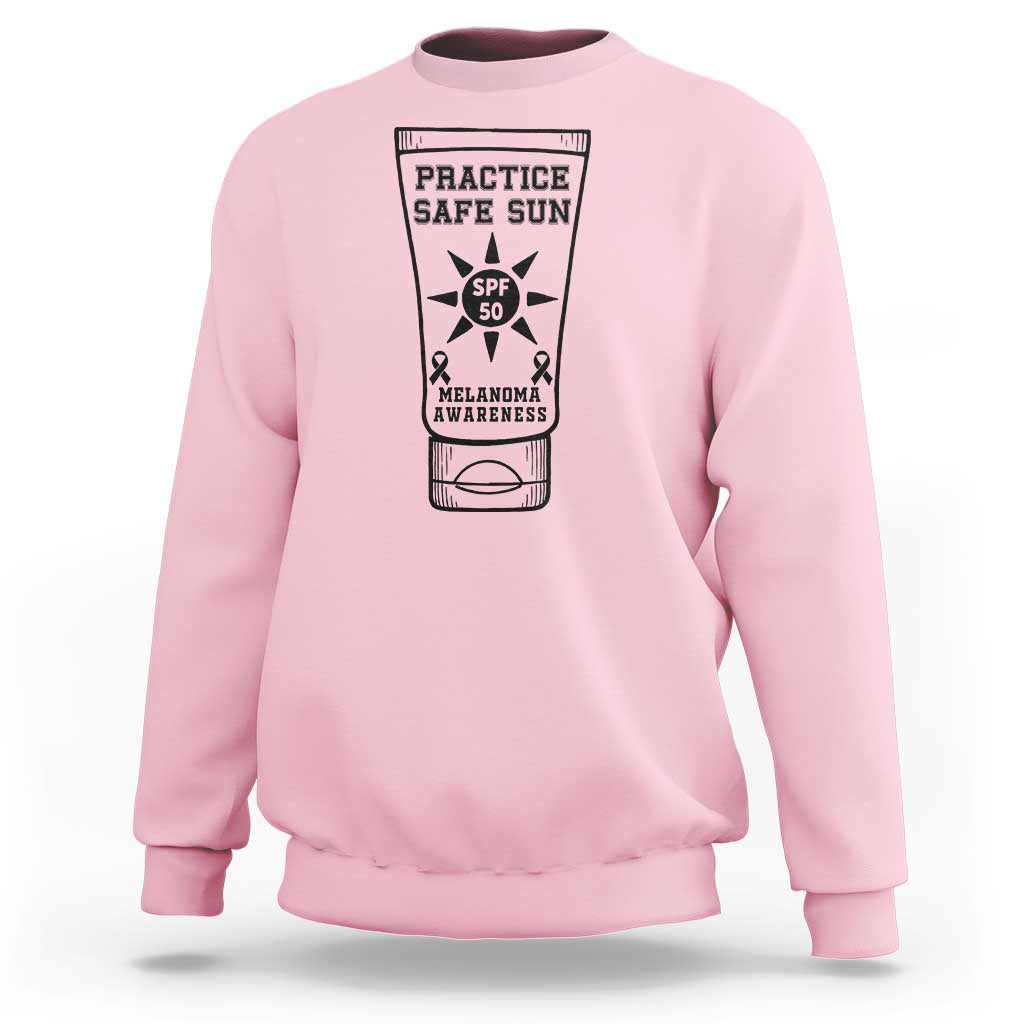 Practice Safe Sun Sweatshirt Funny Melanoma Skin Cancer Graphic