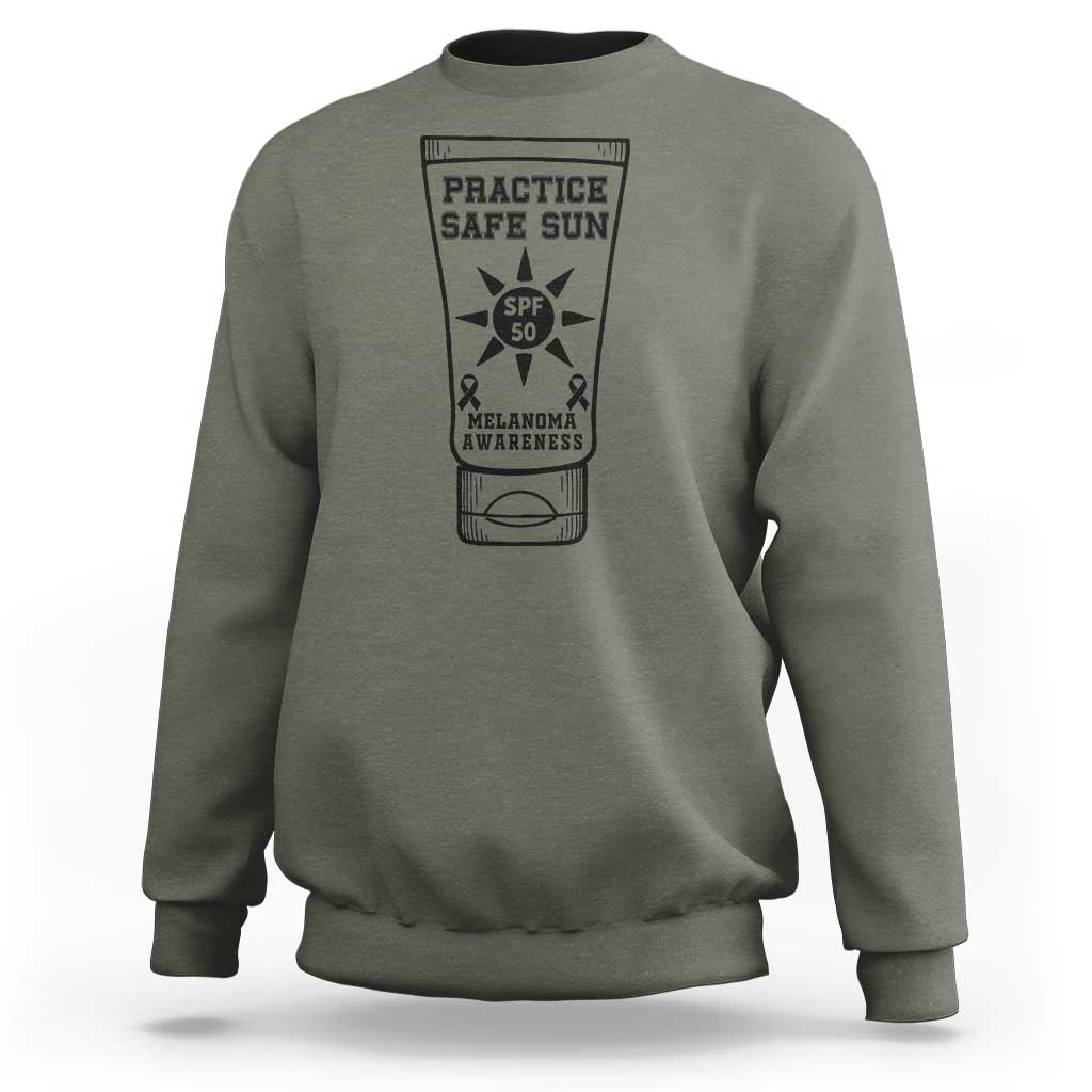 Practice Safe Sun Sweatshirt Funny Melanoma Skin Cancer Graphic