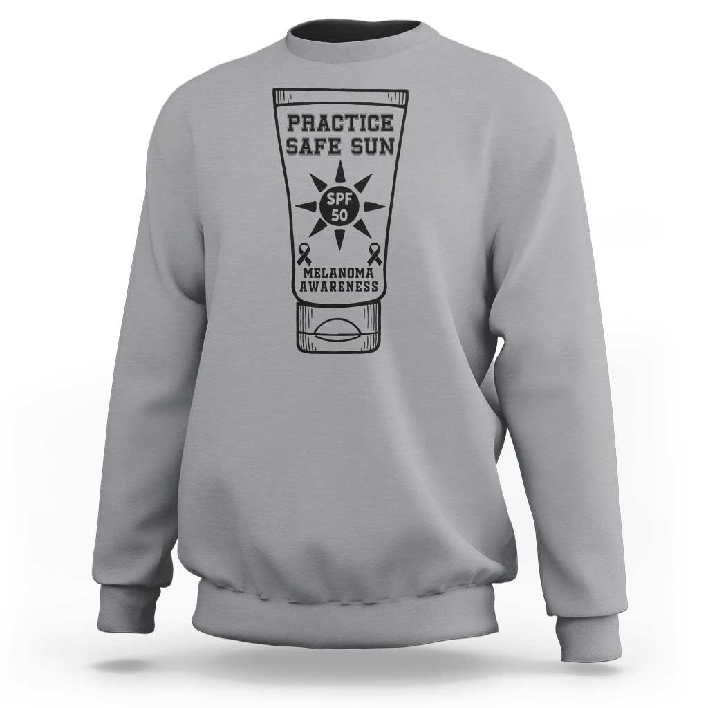 Practice Safe Sun Sweatshirt Funny Melanoma Skin Cancer Graphic
