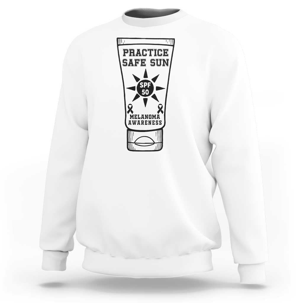 Practice Safe Sun Sweatshirt Funny Melanoma Skin Cancer Graphic