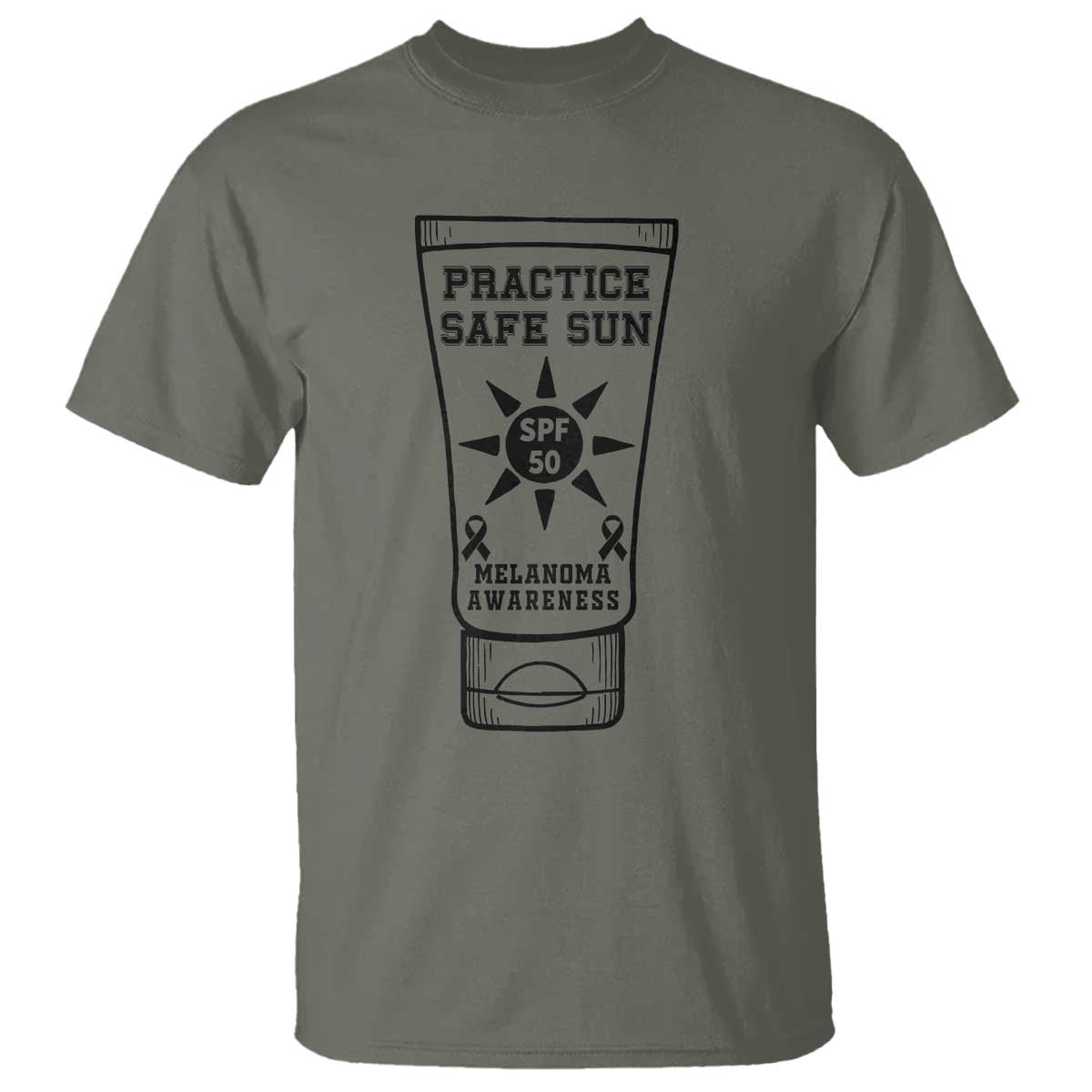 Practice Safe Sun T Shirt Funny Melanoma Skin Cancer Graphic