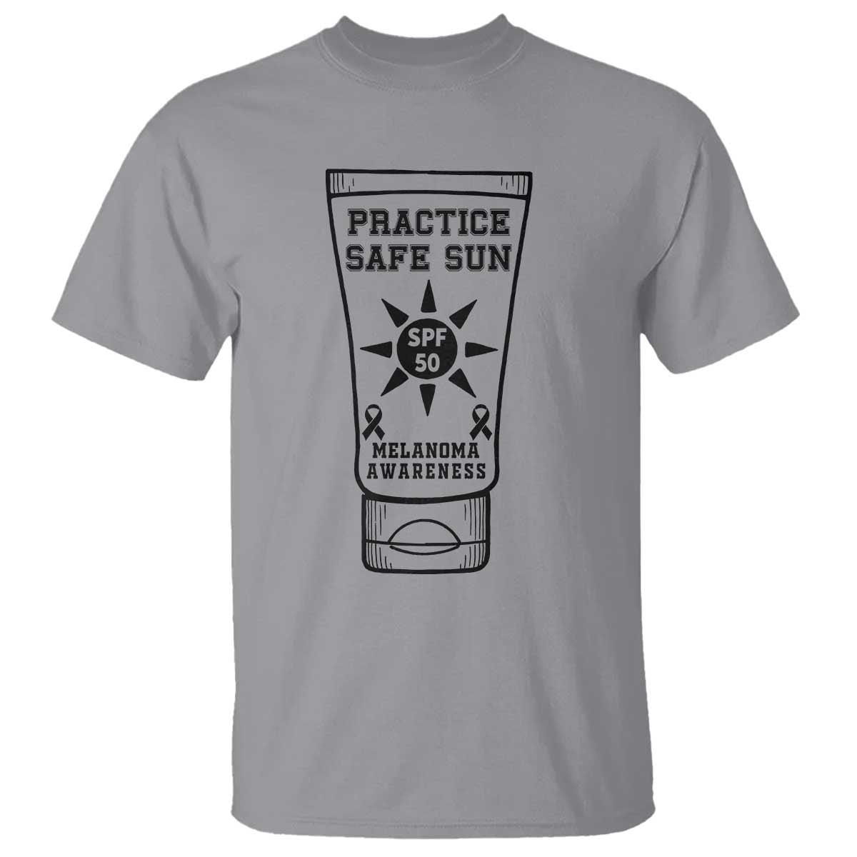Practice Safe Sun T Shirt Funny Melanoma Skin Cancer Graphic