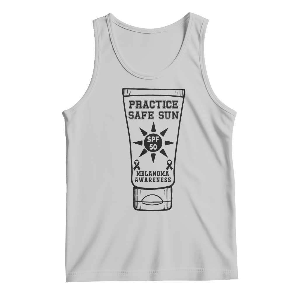Practice Safe Sun Tank Top Funny Melanoma Skin Cancer Graphic