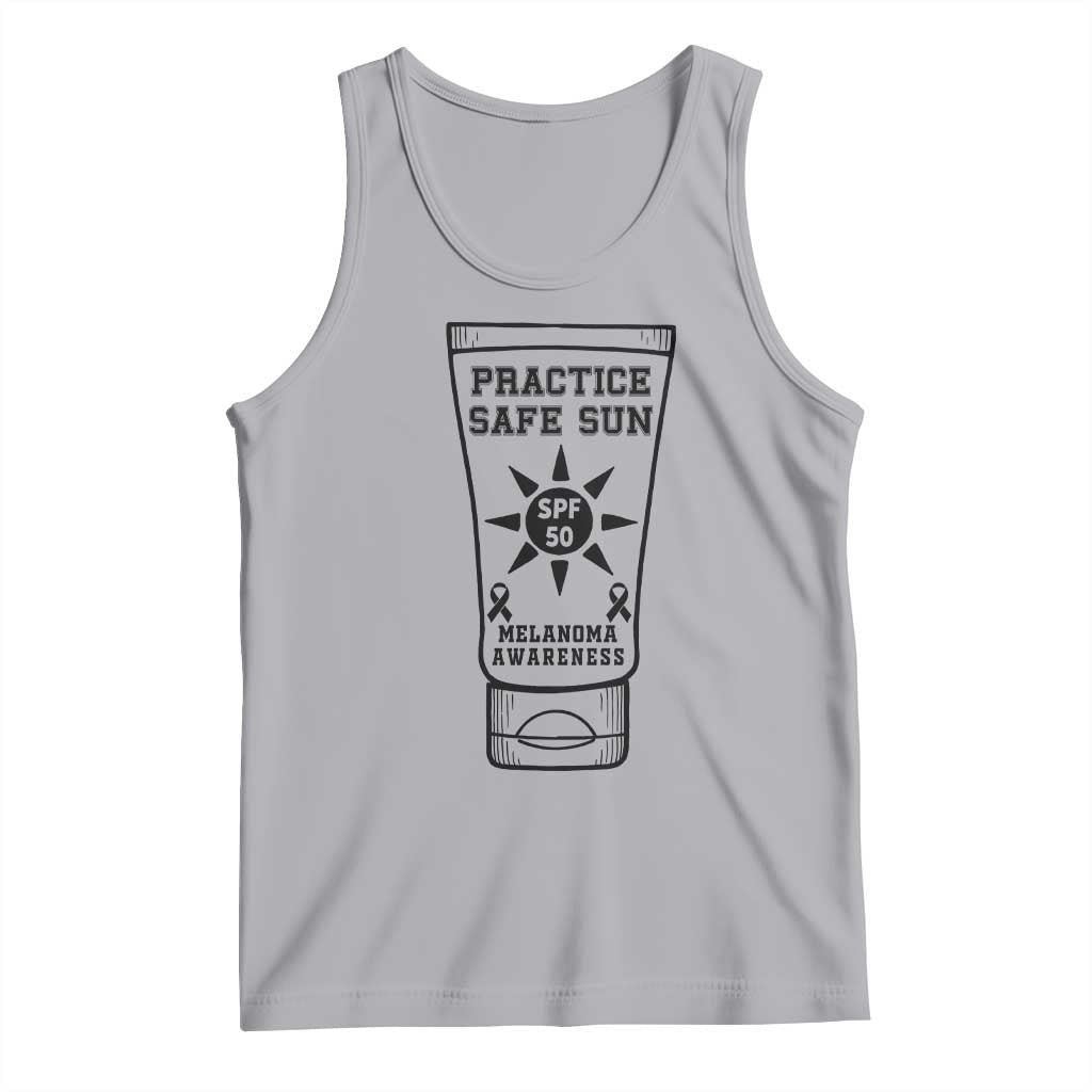 Practice Safe Sun Tank Top Funny Melanoma Skin Cancer Graphic