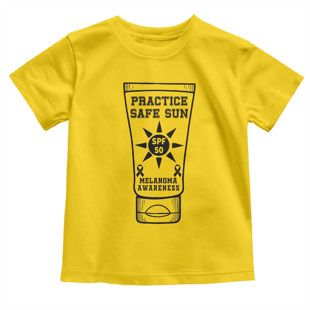 Practice Safe Sun Toddler T Shirt Funny Melanoma Skin Cancer Graphic
