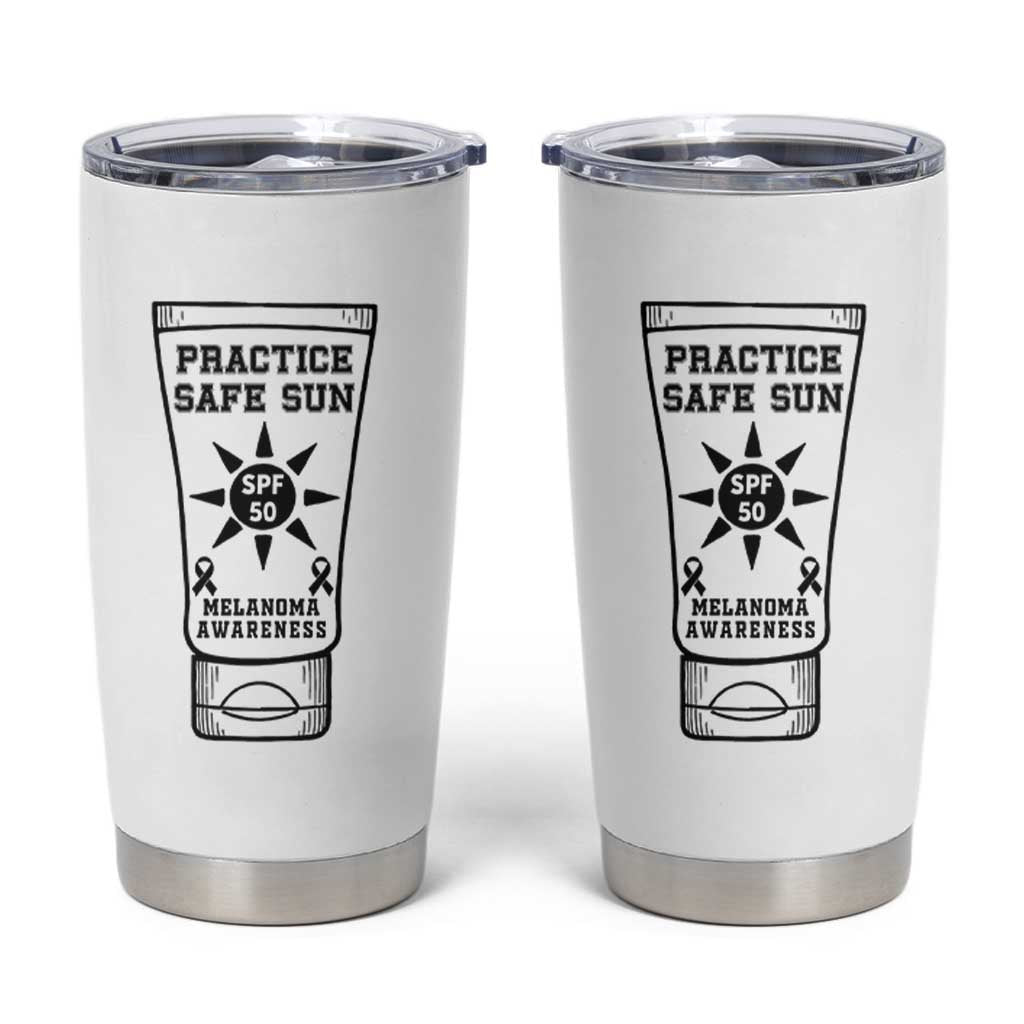 Practice Safe Sun Tumbler Cup Funny Melanoma Skin Cancer Graphic