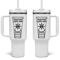 Practice Safe Sun Tumbler With Handle Funny Melanoma Skin Cancer Graphic