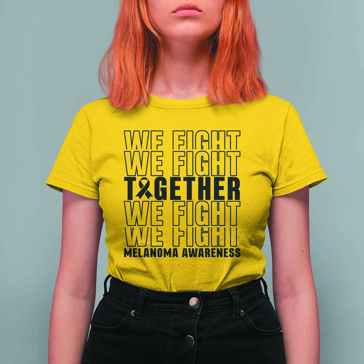 Melanoma Support Warrior T Shirt For Women We Fight Together