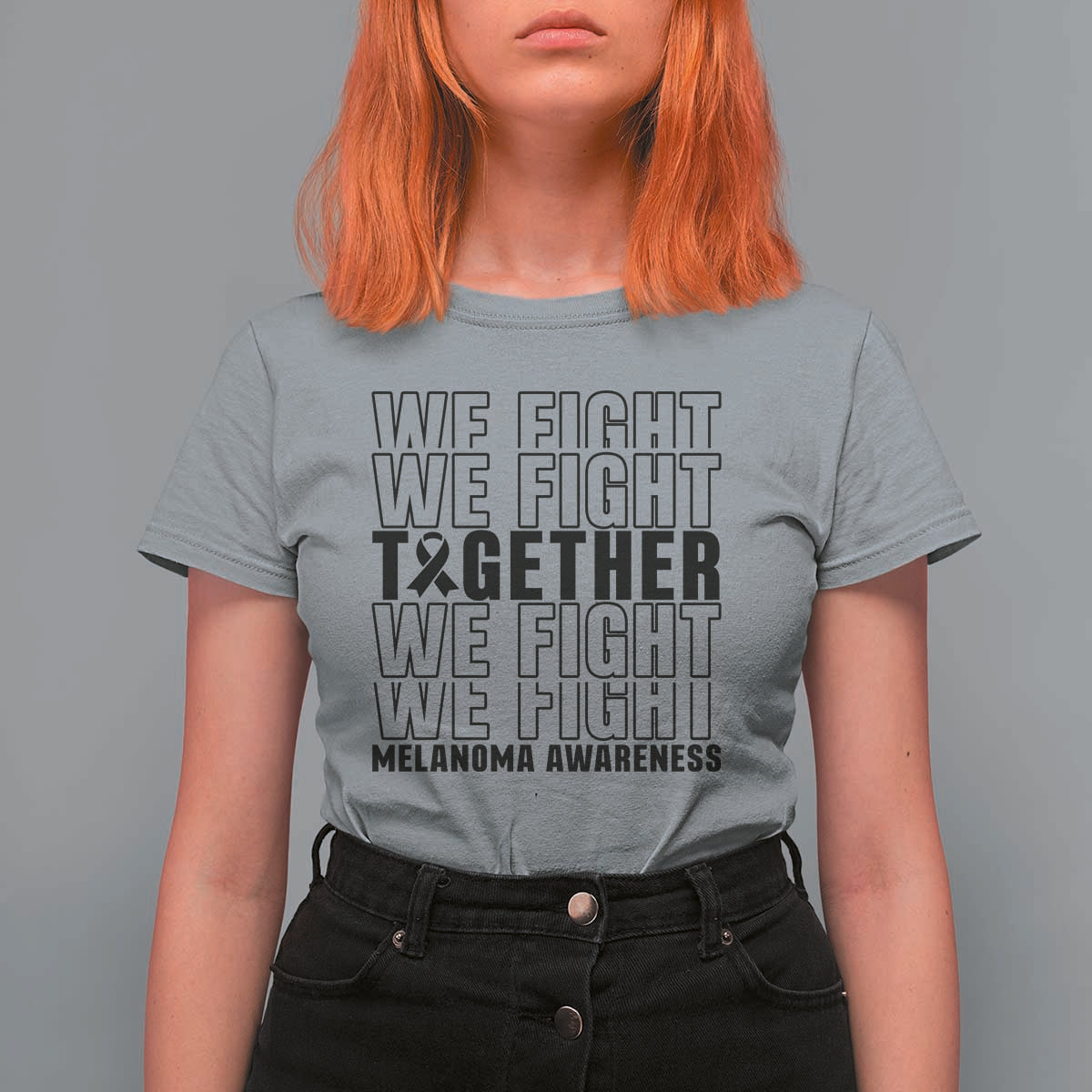 Melanoma Support Warrior T Shirt For Women We Fight Together