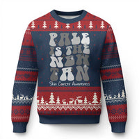 Skin Cancer Warrior Ugly Christmas Sweater Pale Is The New Tan