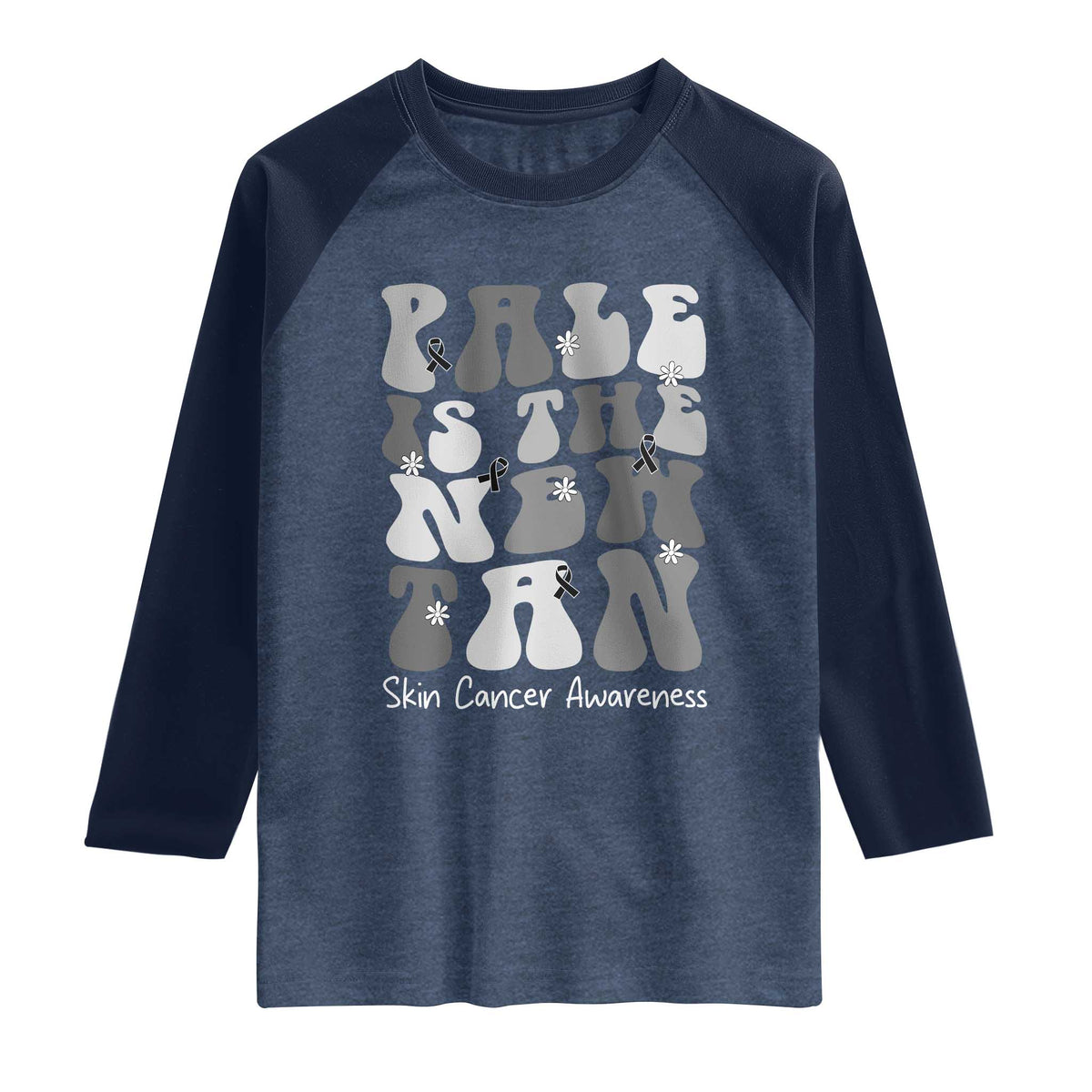 Skin Cancer Warrior Raglan Shirt Pale Is The New Tan