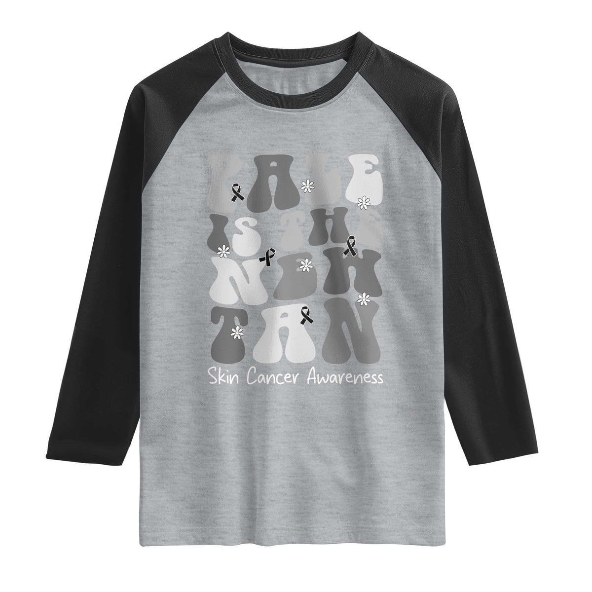 Skin Cancer Warrior Raglan Shirt Pale Is The New Tan