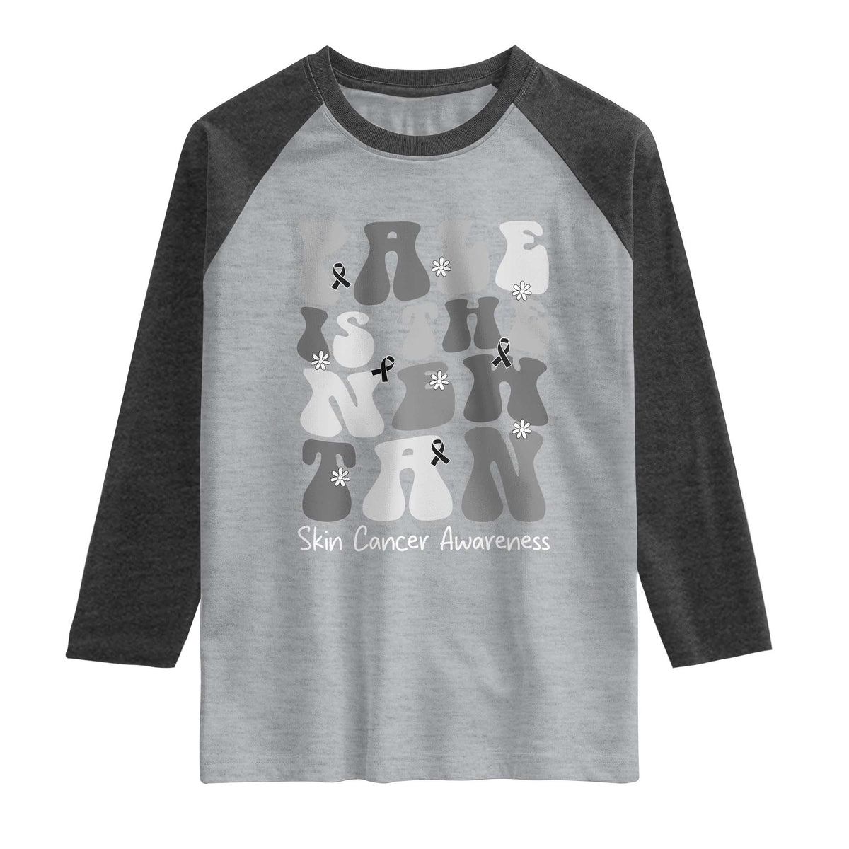 Skin Cancer Warrior Raglan Shirt Pale Is The New Tan