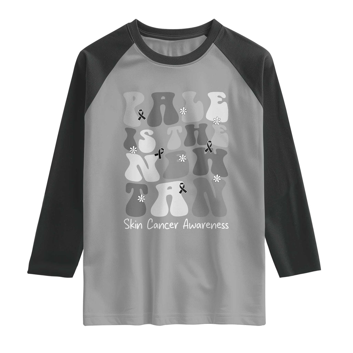 Skin Cancer Warrior Raglan Shirt Pale Is The New Tan