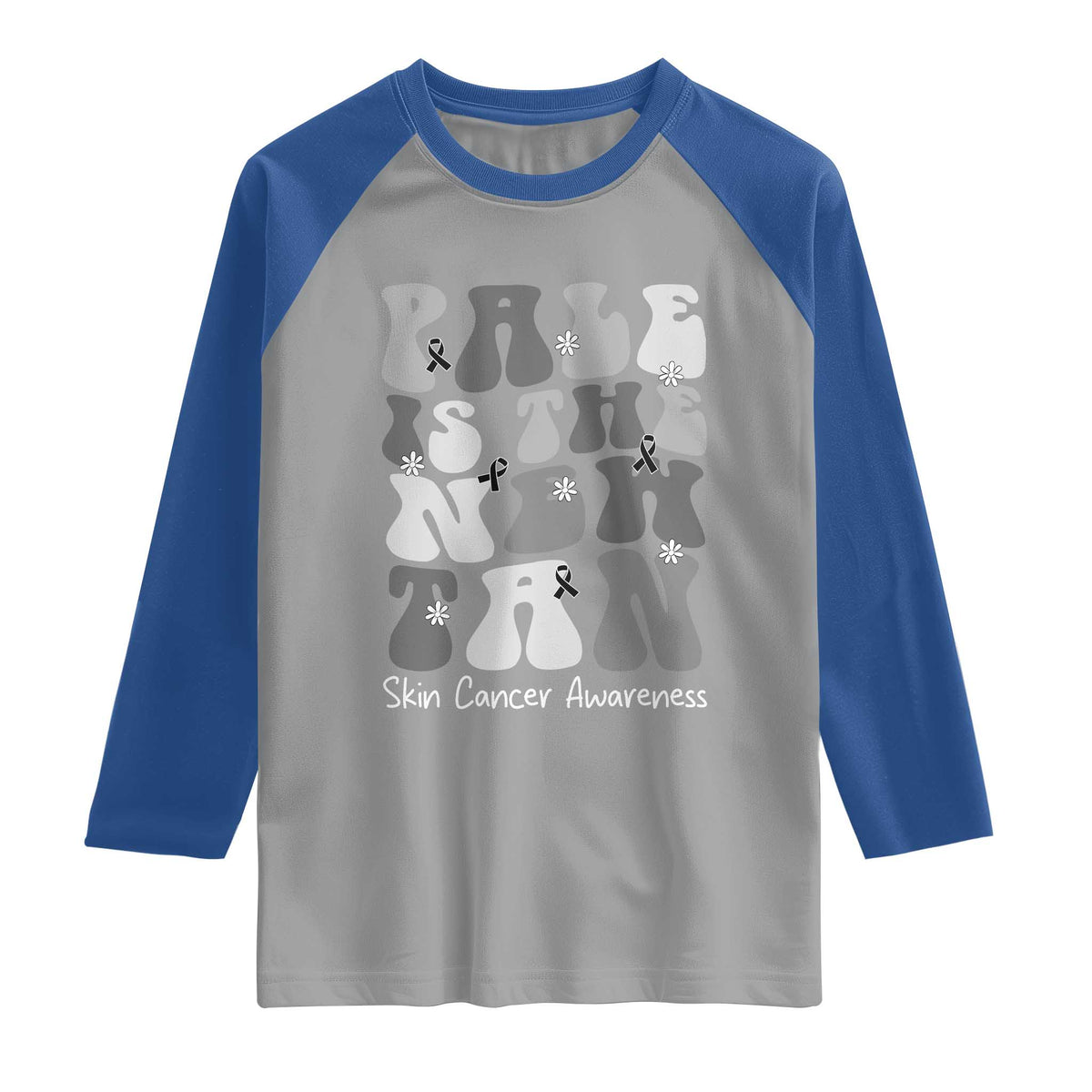 Skin Cancer Warrior Raglan Shirt Pale Is The New Tan