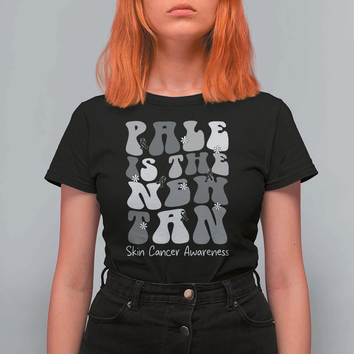 Skin Cancer Warrior T Shirt For Women Pale Is The New Tan
